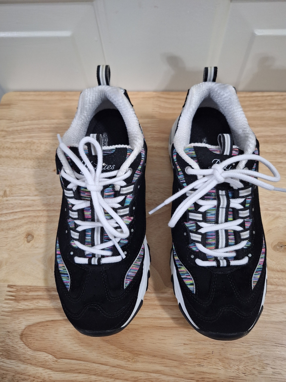 Skechers Women's D'lites Interlude, Black/Multi Size 6.5